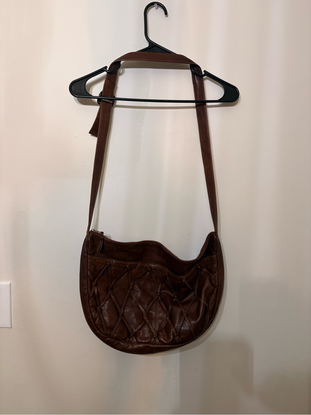 Kenneth Cole Brown Quilted Leather Shoulder Bag